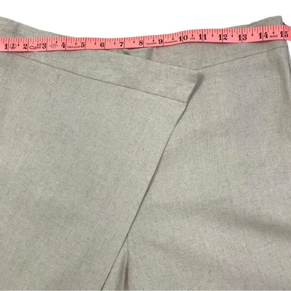 Zara Pareo Wide Leg Asymmetrical Pants Pant M Linen Blend - Picture 12 of 15